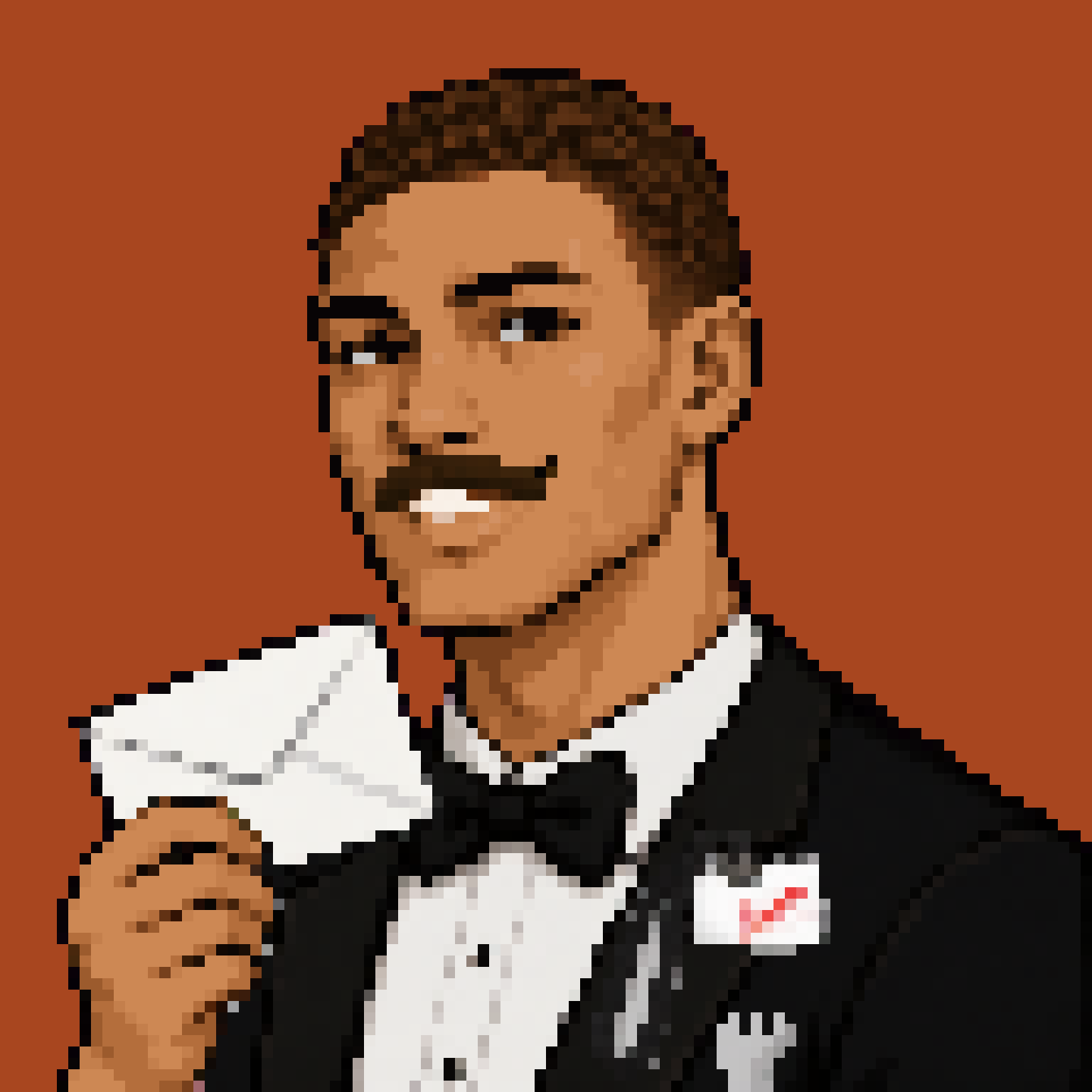 EX-EMPLOYEE 0101, Mateo, a pixel portrait.
